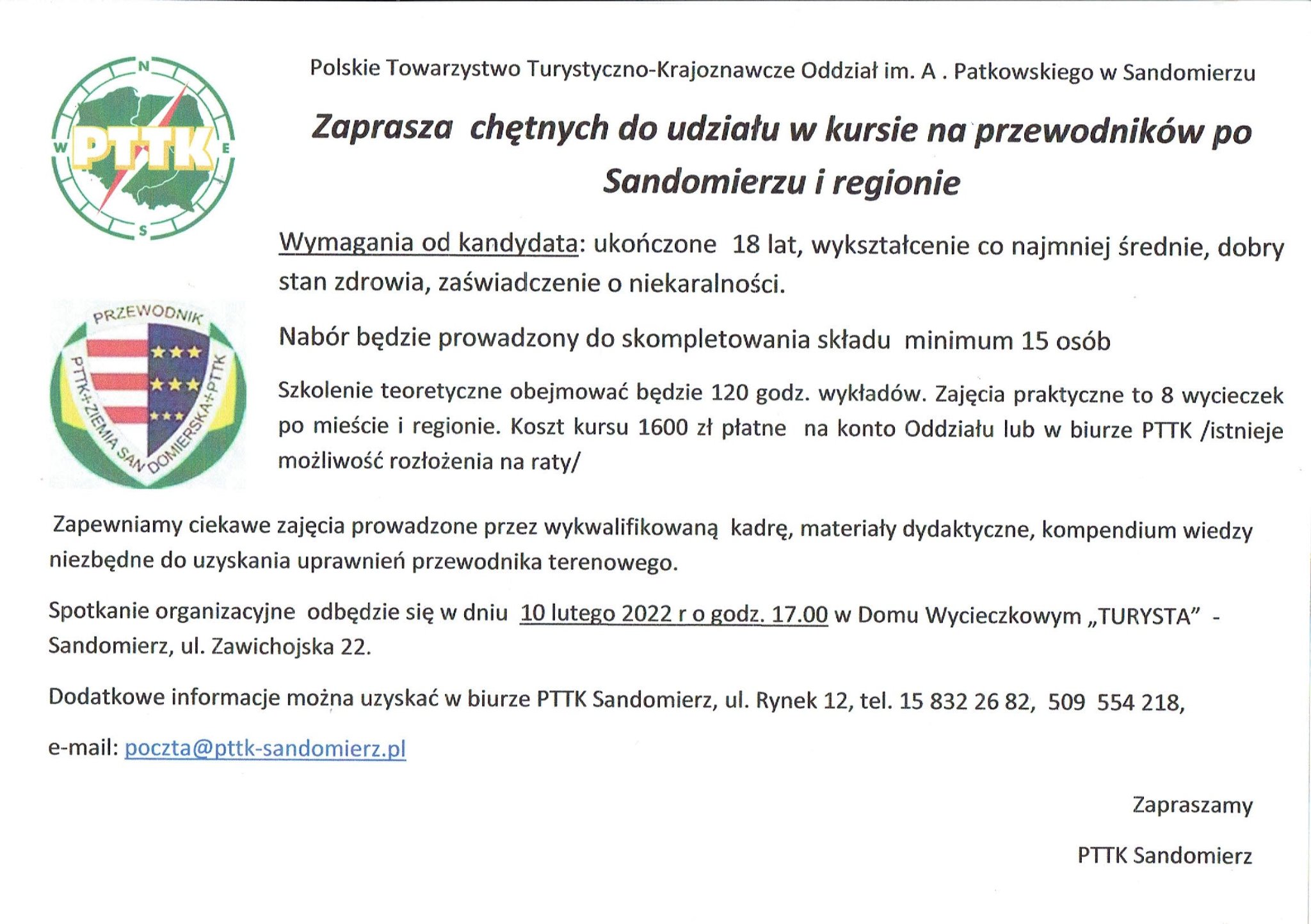 Kurs na przewodników po Sandomierzu i regionie
