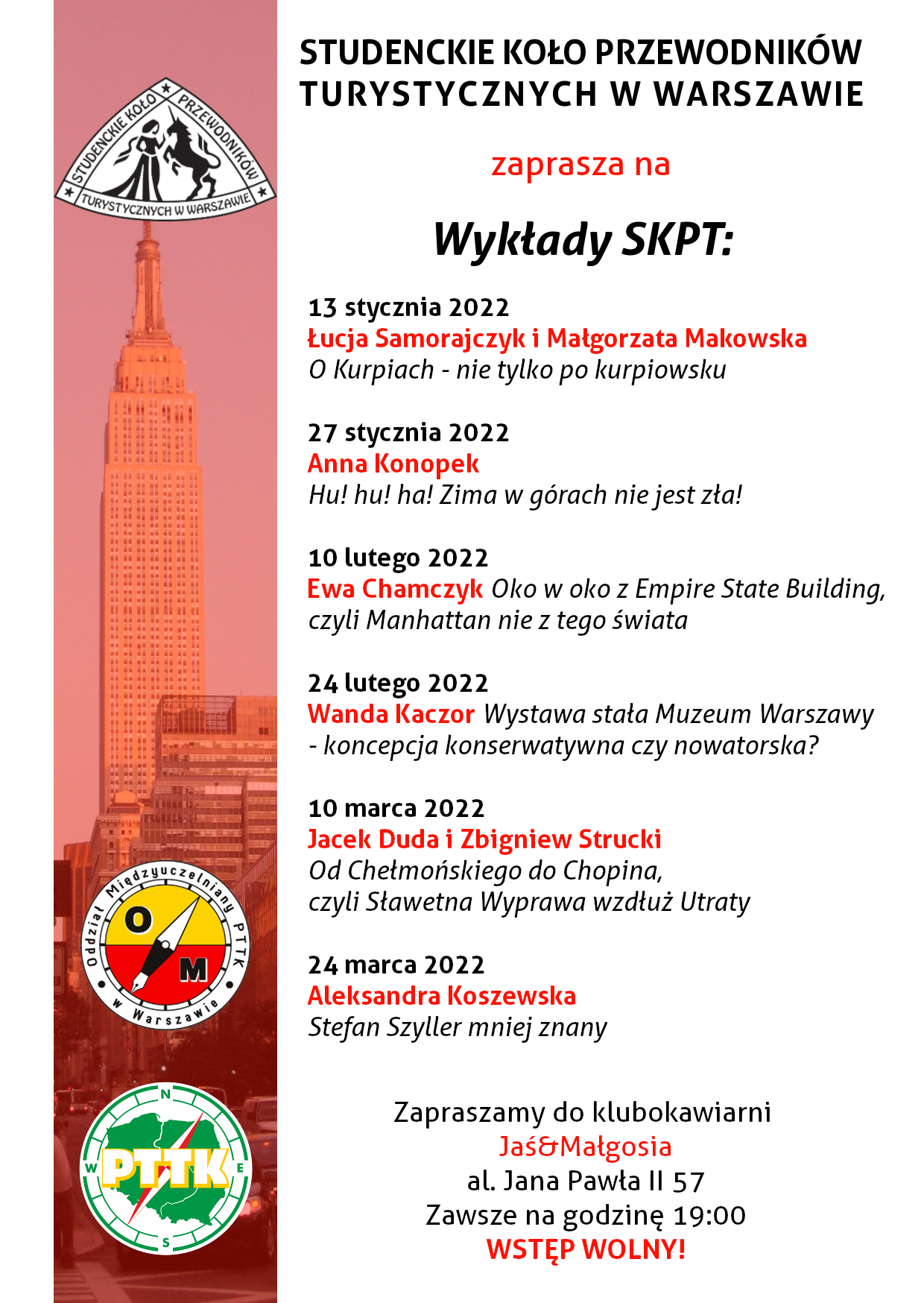 Wykłady SKPT w Warszawie