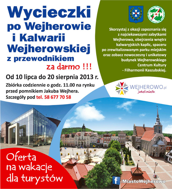 Przewodnicy wejherowscy zapraszają Wejherewo 10 lipca - 20 sierpnia 2013 r.
