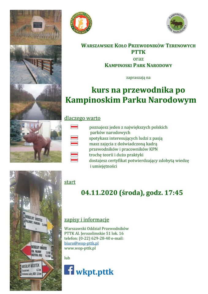 Kurs przewodnika po Kampinoskim Parku Narodowym