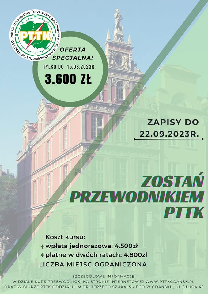Kurs dla kandydatów na przewodników turystycznych PTTK po Gdańsku, Gdyni i Sopocie oraz Półwyspie Helskim